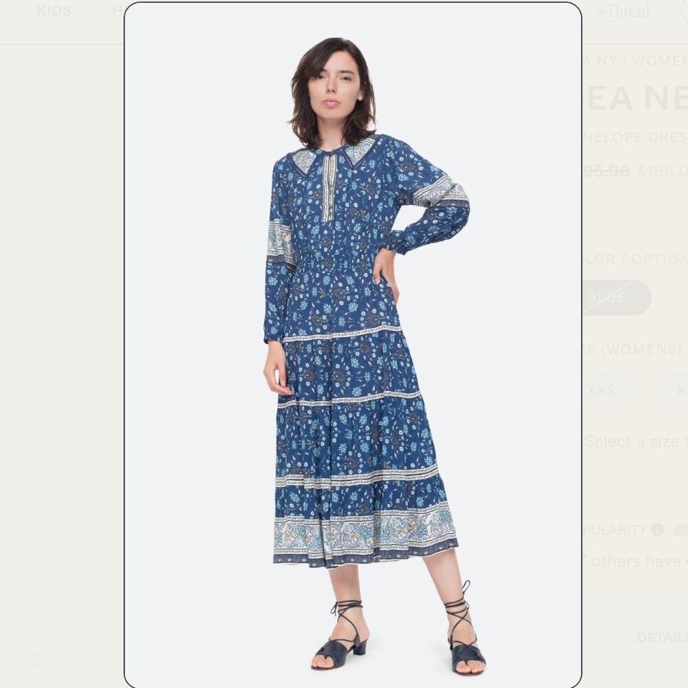 Sea New York Navy Floral Long Sleeve Penelope Dress